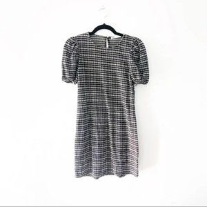 Zara Women Mini Tweed Dress Puffed Sleeve